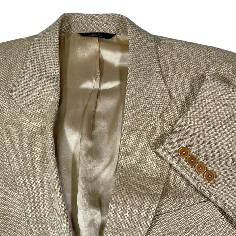 Brooks Brothers 343 43LNG Tan Blazer Wool Silk Linen Sport Coat Old Money Luxury